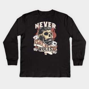 Rockabilly Rebel Skull Kids Long Sleeve T-Shirt